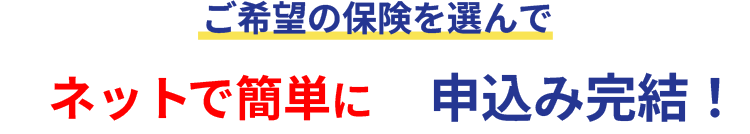 ご希望の保険を選んでネットで簡単に
